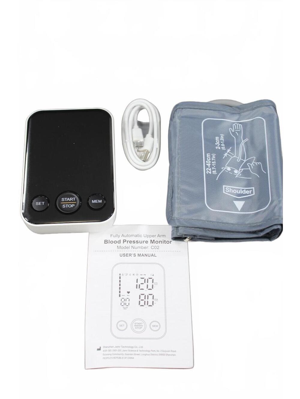 Digital Upper Arm Blood Pressure Monitor Cuff LED C02